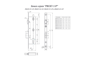 Замок врезной Гардиан ПРОФИ 35.11Р.24  #233985